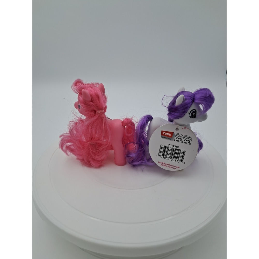 Set Of Sparkle Gurlz. One Purple Unicorn And One Pink Unicorn 4 Inches Tall - Picture 2 of 10